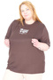 Mode XL Real Big Size Women's T-Shirt Bis Collar the Secret U26220 Brown - 3