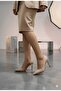 Beige Patent Leather Stiletto Pointed Toe Gold Thin Heel Classic Evening Dress Heeled Shoes - 4