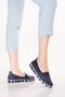 Genuine Leather Laser Perforated Comfortable Summer Shoes Ars.325 Navy Blue - 6