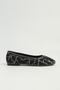 Women's Black Sparkling Stone Embroidered Ballerinas - 2