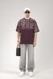 Oversize Logo Printed Crew Neck Basic T-Shirt - 2