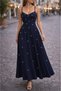 Women's Rope Strap V-Neck Long Crepe Evening Dress with Pearl Detail, Special Occasion, Wedding-Invitations, Graduation - 2
