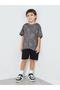 Boys Palm Tree Emrboidered Dropped Shoulder Relaxed Fit T-Shirt - 2