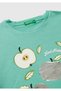 Girl's Mint Glitter Graphic Printed Round Neck Oversize T-Shirt - 3