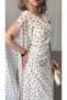 Polka Dot Long Cape Dress - 4