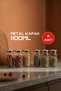 Glass Jar with Metal Lid 1100 ml (6 Pieces) – Storage Jar Set with Lid, Spice Jar/Dry Food Jar 19X10 cm