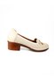 70 - 1 Beige Leather Low Heeled Casual Women's Shoes - 2