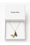 Butterfly Women's Necklace Stainless Steel Colorful Wing Stone Gift - 3