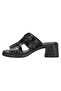 D26Yt-1900-B Black Patent Leather Women's Heeled Leather Slippers - 3