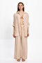 Women's Beige Wide Leg Beach Pants 25Pl02St - 3