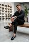 Men's Black Genuine Leather Flexible Sole Tassel Loafer - 2
