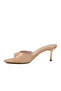 Beige Patent Leather Women's Heeled Slippers - 4