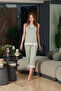 Aqua 26605 women's v-neck sleeveless capri pajama set