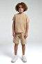 Boy's Collar Button Detailed Muslin Fabric Shorts Set 2-8 Years Old Vi̇zon