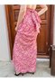 Pink Color Gold Detailed Halter Neck Backless Silk Dress - 2