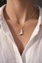 Women's Gold Color Steel Chain Cowboy Boot Necklace with Zircon Stone, Stylish Minimal Gift - 2