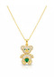 Modern Teddy Bear Figured Necklace with Zircon Detail - 2