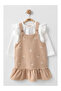 Gabardine Embroidered Dress 2-Piece Set (1 Year Old - 2 Years Old - 3 Years Old - 4 Years Old) - 2