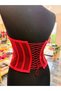 Gold Embroidered Red Transparent Bustier - 4