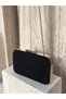 Black Z.A.R.A. Satin Gold Detail Crystal Stone Embroidered Chain Women's Evening Dress Bag Wedding Engagement Graduation - 8