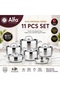 Premium 11 Piece Cookware Set Stainless Steel 18/10 | Induction Ready Pots & Pans | Heavy Duty Triplex Base | Professional Kitchen Set - 3