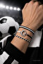 Black and White Moon and Star Bracelet Set - Black and White Fan Bracelet (Handmade Adjustable Macrame) - 2