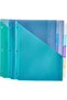 Two Pocket Plastic Dividers with 5 Tabs, Multicolor, Pack of 3 Sets