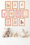 10-Piece Frame-Looking Baby & Kids Room Pink Nursery Painting Set with Cute Animal Figures 15X20 cm Mdf Uv Printing