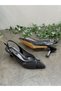 Black Stone Mesh Heeled Shoes - 3