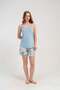 Pajama Set with Rope Straps and Shorts Light Blue-512203 - 4