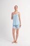 Pajama Set with Rope Straps and Shorts Light Blue-512231 - 3