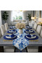 American Service Set, New Season, 6 Cobalt Blue Supla, 6 Cobalt Blue Napkins, 6 Napkin Rings and Runner Cover Exotic Tk