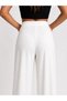 White Color High Waist Wide Leg Full Lined Women's Trousers - 2