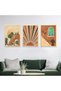 Mediterranean Sunset & Bohemian Architecture – Retro Summer Themed 3-Piece Painting Set Modern Living Room, Summer House and Cafe Decor Painting - 2