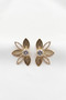 Star Anise Zircon Stone Earrings 4 Cm. - 3