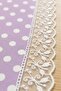 Modern Living Room Table Runner - Purple Polka Dot Lace Edged Decorative Coverlet - 3