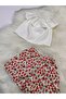 Baby Girl 2-Piece Set Crispy Floral Patterned Shorts & White Madonna Collar Blouse Set - 5
