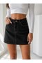 High Waist Mini Jean Skirt