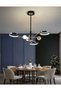Modern Lighting, Modern Chandelier, 3 colors mood LED Light, Black & Gold Color, 65x20x50 cm, Suitable for bedroom and living rooml. - 6