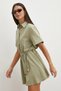 Waist-tie shirt collar summer dress - 2