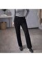 Black High-Waisted Classic Trousers with Shiny Belt Detail - 4