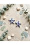 Ceramic Women's Earrings Summer Jewelry Blue White Star Model - 3