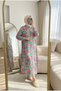 Women's Floral Buttoned Hijab Shirt Dress - 3