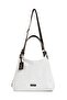 Women's White Imperteks Shoulder Bag with Adjustable Strap and Large Compartments - 3