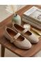 Mink Suede Buckle Women's Daily Comfortable Ballerina Shoes