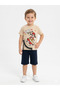 Boy's Top and Bottom Combed Cotton Set with Boar Print