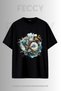 Premium Compass Printed Hunter Theme Unisex Oversize Women's T-Shirt Men's T-Shirt Cotton Oversize T-Shirt