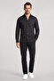 Men's Slim Fit Textured Long Sleeve Linen Black Shirt - 2