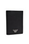 Men's Leather Wallet with Cash and Card Compartments in Plain Black - 4