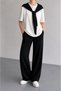 Trendy Suit with Shoulder Tie and Pocket Detail - 3